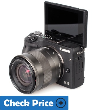 Canon EOS M3 best camera for vloggers with flip screen