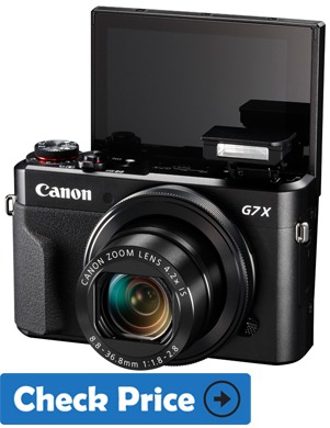 Canon Powershot G7X Mark II cheap vlogging camera with flip screen